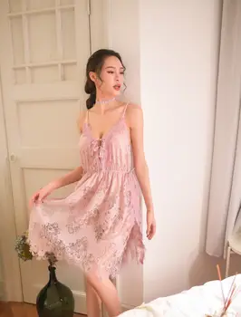 

Sexy Lingerie Women Temptation Nighties for Women Sexy V-neck Backless Sleeping Dress Lace Sling Nightgown Nightgowns Women