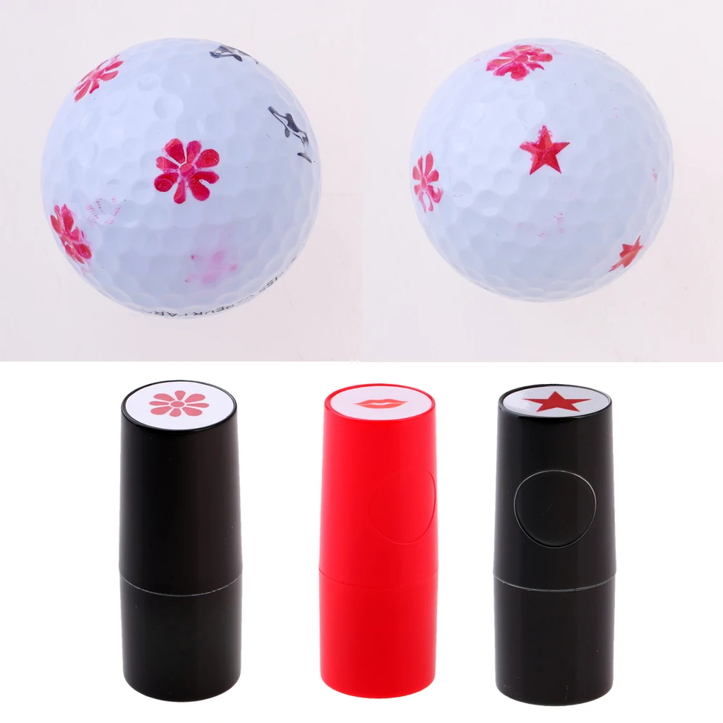 3pcs ABS Plastic Fast Drying Golf Ball Stamp Club Stamper Mark Golf Ball Impression Seal Golf Ball Symbol Golf Birthday Gift