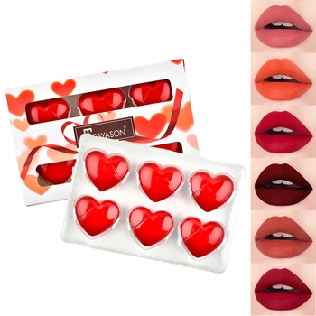 

Teayason matte lip gloss sexy red heart shape christmas gift for girls waterproof long lasting moisture liquid lipstick AM146