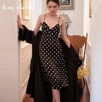 

Sexy Women's Robe & Gown Silk Satin Bathrobe Night Dress Vintage Sleepwear Nightgown Womens Sleep Set Faux Silk Robe Femme