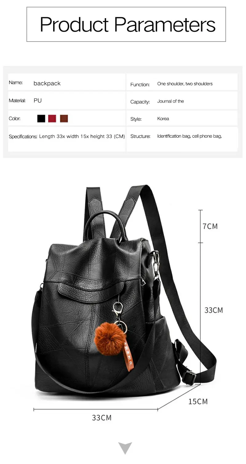 Новая мода PU женский рюкзак Высокое качество Женские школьные сумки большой емкости женские рюкзаки винтажные сумки для девочек-подростков
