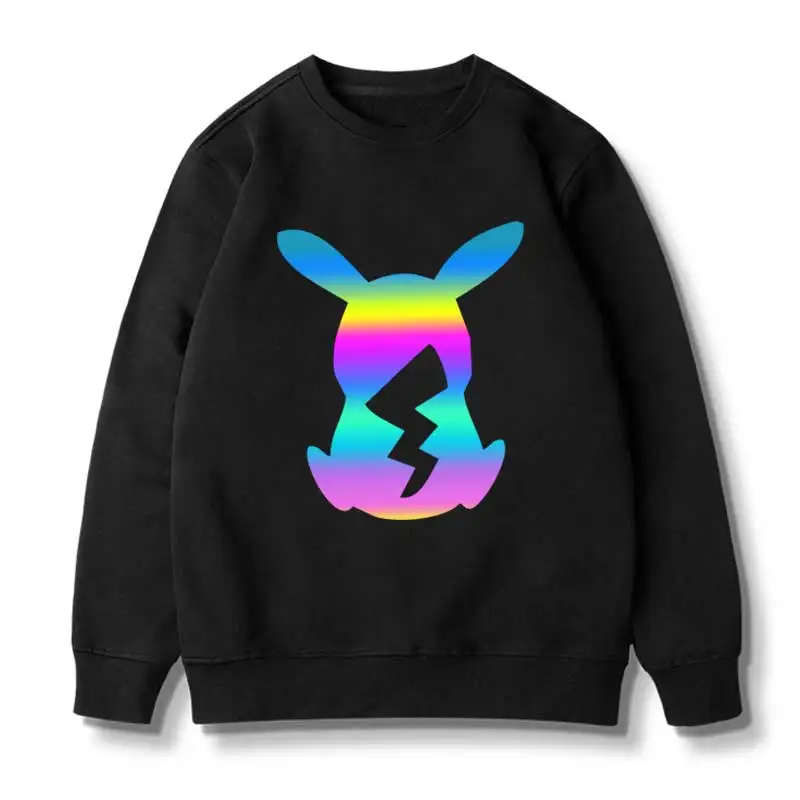 

New Rainbow Men Sweatshirts Cotton Cute Cat Hoodies Casual Loose Streetwear Top Autumn Spring Round Neck Pullovers Homme Clothes