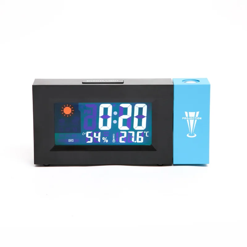 Будильник цифровой проекции температуры с метеостанцией влажности дисплей функция повтора для спальни кухни офиса