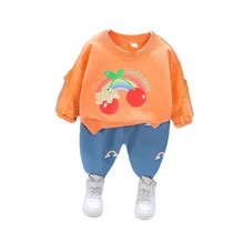Ensemble de vêtements d'automne et de printemps pour petites filles, T Shirt et pantalon décontractés en dentelle pour enfants, 2 pièces/ensemble, nouvelle collection