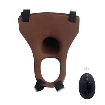 APHRODISIA Remote Control Hollow Strapon Dildo Vibrator for Men, Gay Male Penis Extension Vibrating Strap on Dildo with Harness 6