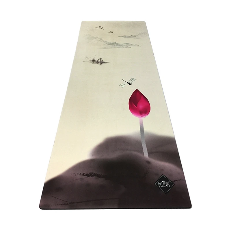 Non slip Widened Suede Yoga Mat Foldable Travel Cushion Rubber Fitness