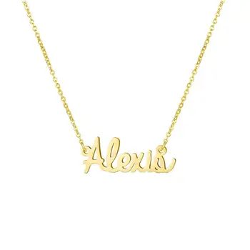 

Stainless Steel Customized Gold Color English Letter Necklace Personalized Name Pendant Necklaces Birthday Gift Trendy