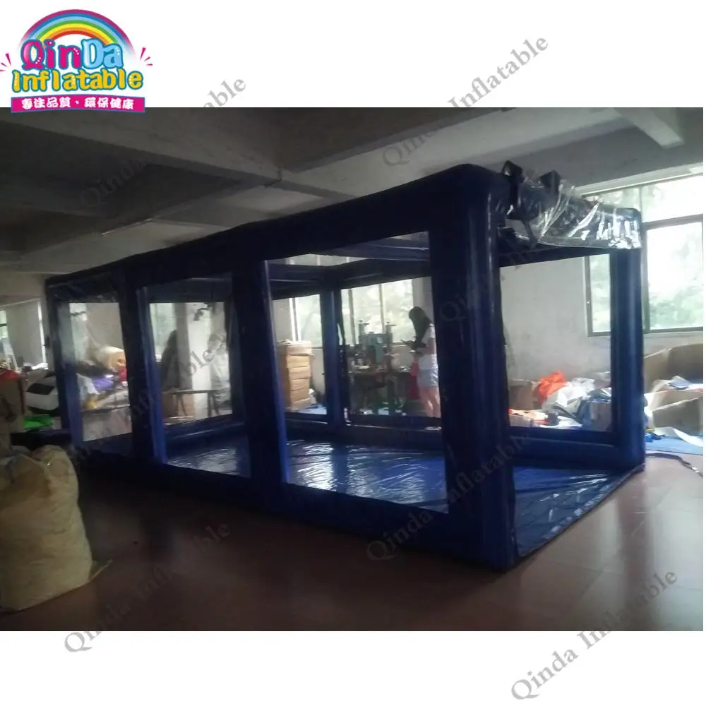 5M Car Inflatable Cover Tent For Wash ,Transparent PVC Tarpaulin Inflatable Car Garage Tent With Factory Price pvc tarpaulin high quality inflatable cube tent for outdoor with window famliy cube tent factory price inflatable camping tent