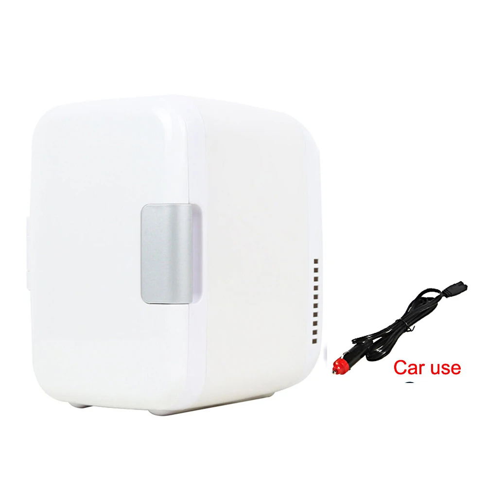 White Car Электрический домашний холодильник 4L 220 V/12 V холодильник домашний двойного назначения красивые теплые охладитель для пива - Цвет: White Car
