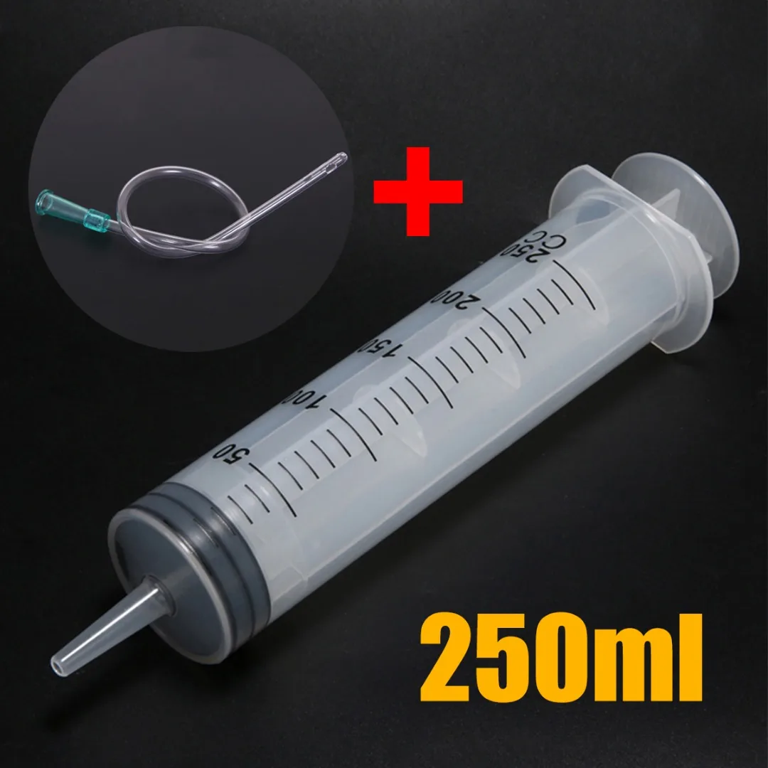 

New Large Disposable Capacity Syringe 250ml Large Capacity Syringe For Refilling Measuring & 1m Tube