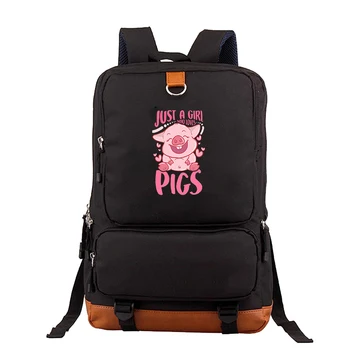 

Cartoon Pig Print 8 Colors Travel Backpacks Fashion Casual Backpack Teenager School Bag for Boys Girls Bagpack Large Backpacks