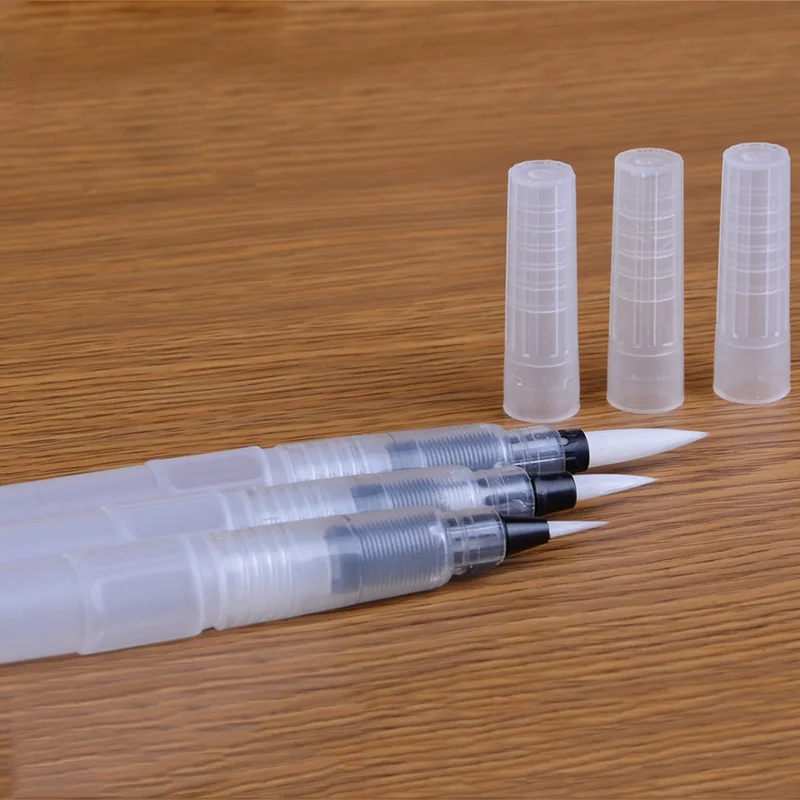 

New Hot 1/3Pcs Refillable Ink Color Pen Water Brush Painting Calligraphy Illustration Pen Office Stationery USJ99