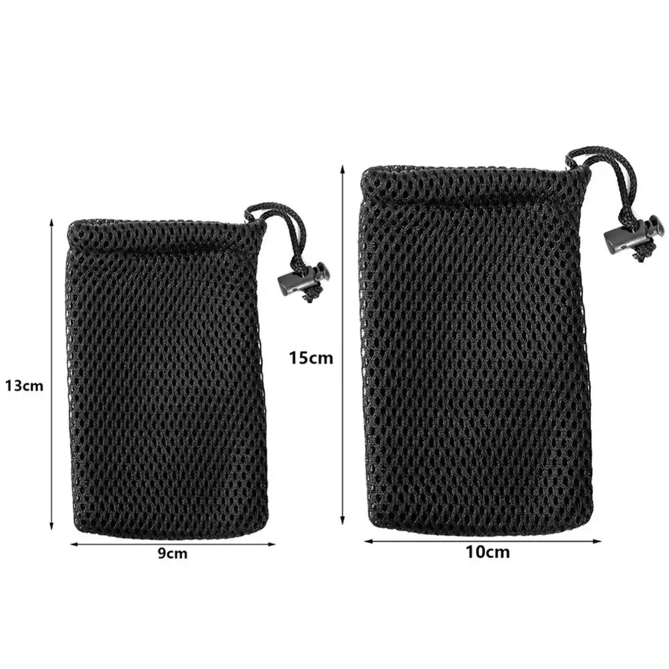 3Pcs/10Pcs Nylon Mesh Drawstring Storage Pouch Bag 9x13cm Multi Purpose Travel & Outdoor Activity Pouch For Digital Products