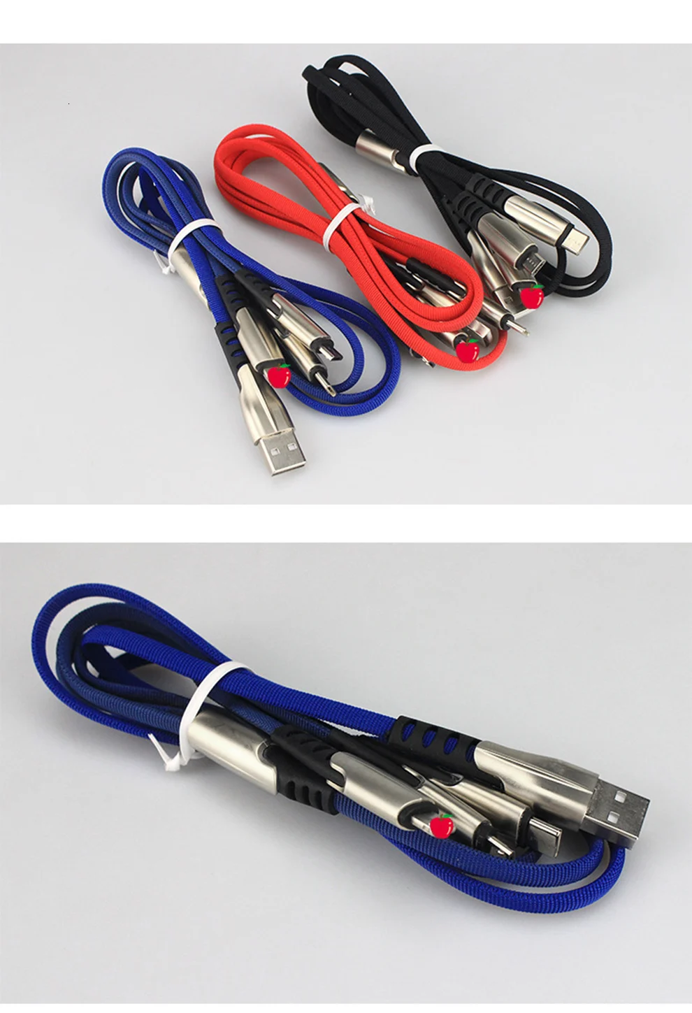 Vogek 3 в 1 USB кабель для iPhone samsung huawei Быстрая зарядка Micro USB Type C кабели для мобильных телефонов 5A линия передачи данных