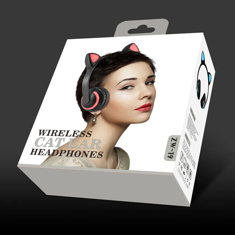 Котика для девочек, ZW19 наушники-вкладыши TWS Bluetooth 5,0 наушники HD стерео HIFI Басс, Беспроводной наушники Шум шумоподавлением гарнитура для малышей; для детей; для девочек Подарки