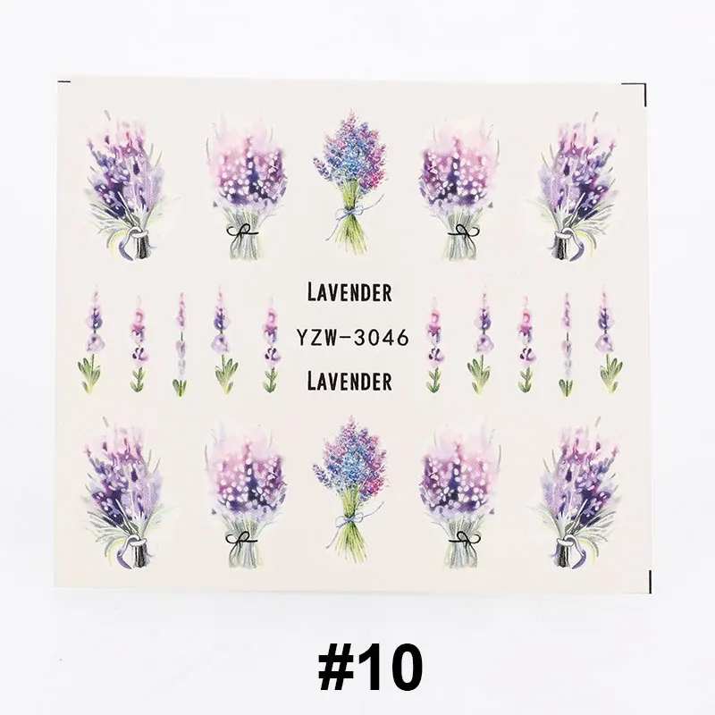 pattern 10 Модные наклейки для ногтей наклейки DIY горный хрусталь украшения водные искусства цветы вечерние рождественские водонепроницаемые наклейки для ногтей - Цвет: pattern 10