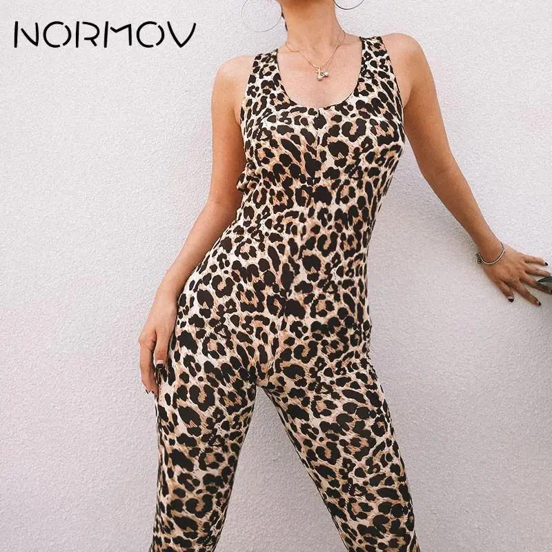 NORMOV комплект для йоги с леопардовым принтом, одежда для спортзала, одежда для бега, спортивный костюм, сексуальные спортивные костюмы-комбинезоны для фитнеса, женский спортивный костюм