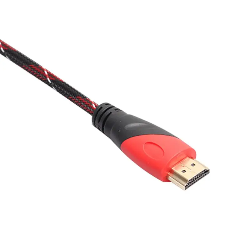 Позолоченный hdmi кабель видеокабель HD аудио hdmi кабель двухцветный режим красный и черный сеть 1 м