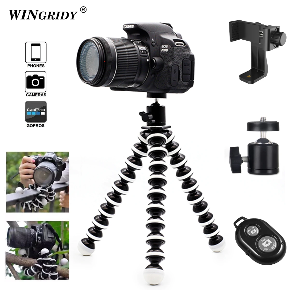  Octopus Flexible Big L Tripod Stand Gorillapod for Phone Telefon Mobile Phone Smartphone Dslr and C