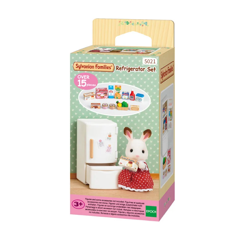 Sylvanian Families 인형 집 놀이세트 가구 냉장고 세트 액세서리 선물 소녀 장난감, 그림 없음, 상자 5021, 신제품