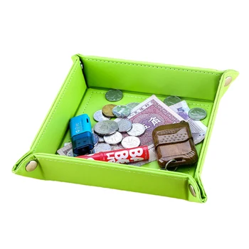 

1Pcs PU Leather Tray Change Tray Sundries Storage Box Dried Fruit Plate Desktop Storage Tray Household Storage