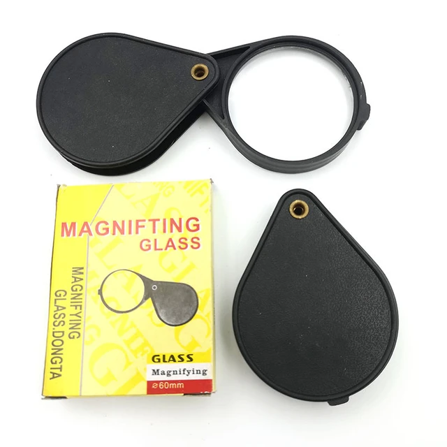 10X Folding Pocket Magnifier 2.56''Diameter Loupe with Keychain Portable  Magnifying Glass for Reading, Jewelry, Coins and Hobby - AliExpress