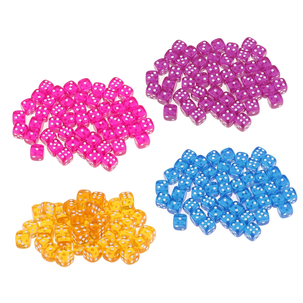 Set of 50 D6 Dice Polyhedral Clear Acrylic for  DND RPG MTG Table Game