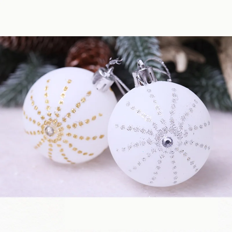 24Pcs Christmas Tree Ball Decoration Ornaments 6cm Colorful Balls New Year Gifts Christmas Display Landscape Layout