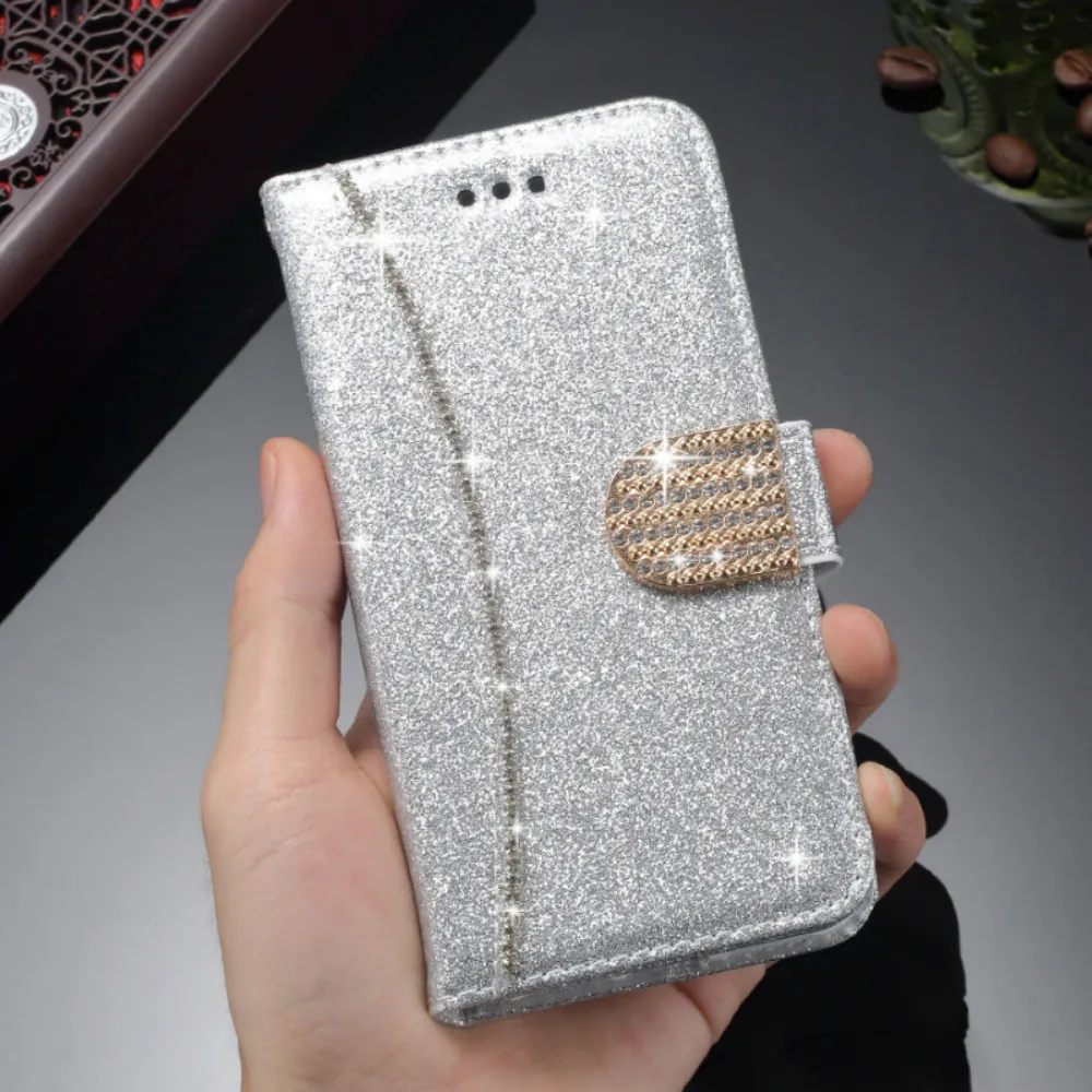 Блестящий чехол-бумажник с откидной крышкой для Samsung S20 Ultra S10 Plus S8 S7 Edge A8 2018 A5 A3