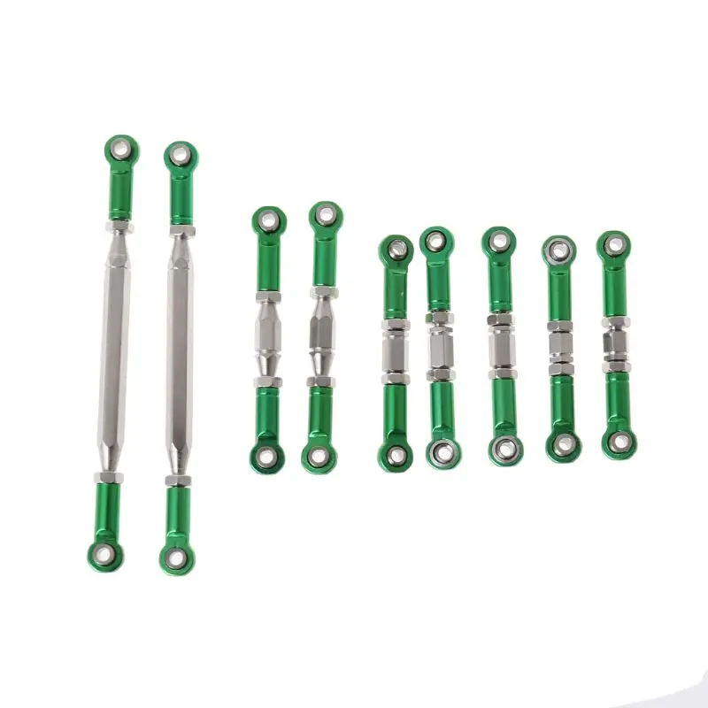 Green 9 шт. регулируемый металлический тяга для 1:12 WLtoys 12428 FY-03 RC автомобилей - Цвет: Green