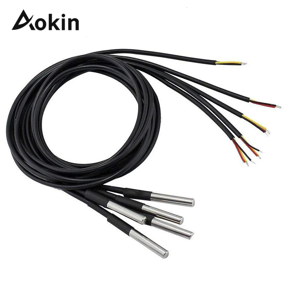 

New 1pcs Ds18b20 Stainless Steel Package Waterproof Ds18b20 Temperature Probe Temperature Sensor 18b20 For Arduino Diy Kit