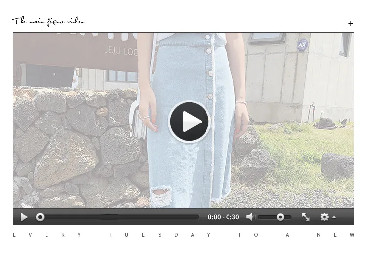 [Dowisi] Summer New Style Korean-style Single Breasted Denim Skirt Side Solid Skirt F6583
