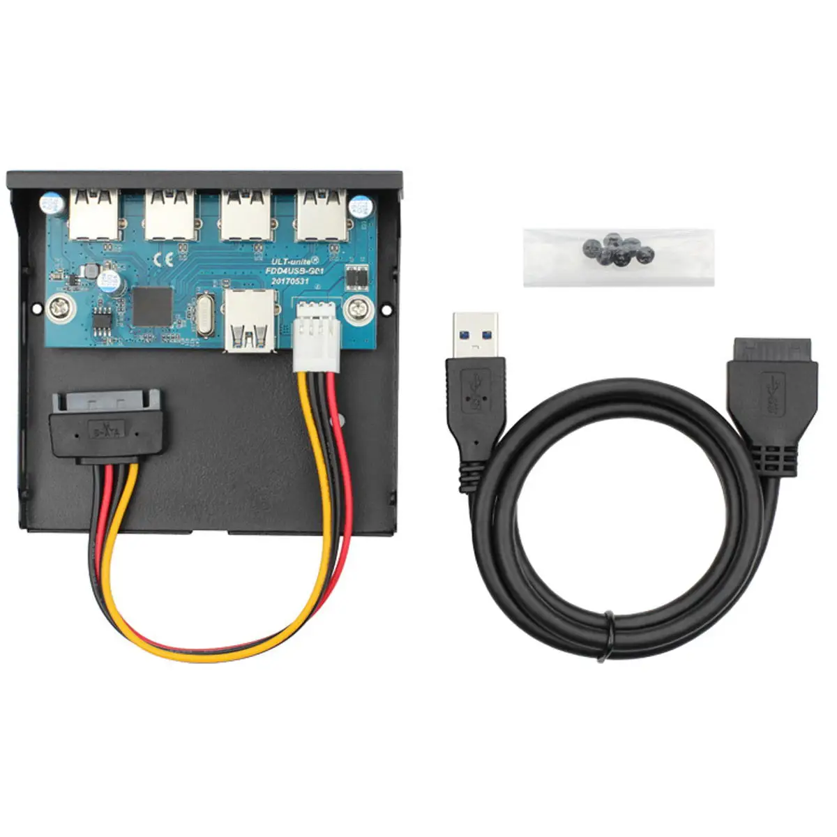 4 Puertos Panel Frontal A Placa Base 20 Pines Conector Cable | Envío Gratis