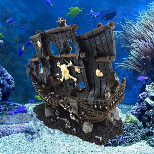 Sunken Pirate Ship Aquarium Decoration