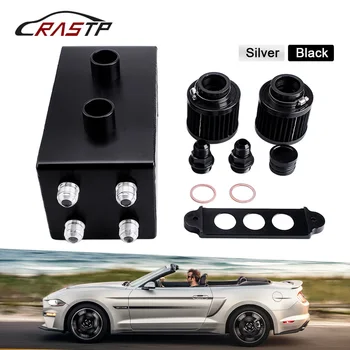 

RASTP-3.5L Modified Aluminum 4-Port Engine Oil Catch Tank/Can With Breather & Filter Drain Tap 2LT Baffled Fuel Tank RS-OCC045