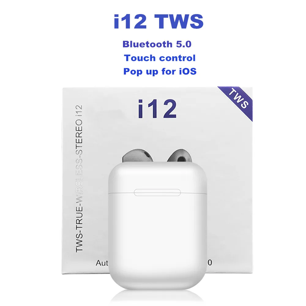 

Pop up i12 TWS Earphones Touch control Wireless Earbuds Bluetooth 5.0 PK W1chip i9s i10 i20 i30 tws forSmart Phone Drop shipping