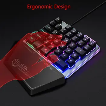 

G40 One-Handed RGB 35-Key Mini Gaming Keyboard RGB LED Backlit Keyboad for Table R91A