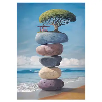 

Stone Tree 5D DIY Diamond Painting Kits for Adults Full Drill Crystal Rhinestone Embroidery Cross Stitch Arts Craft Canv