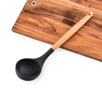 

11Pcs Kitchen Utensil Set Silicone Kitchen Tools Non-Stick Cooking Tools Silicone + Wooden Handle Silicone Kitchen Utensils