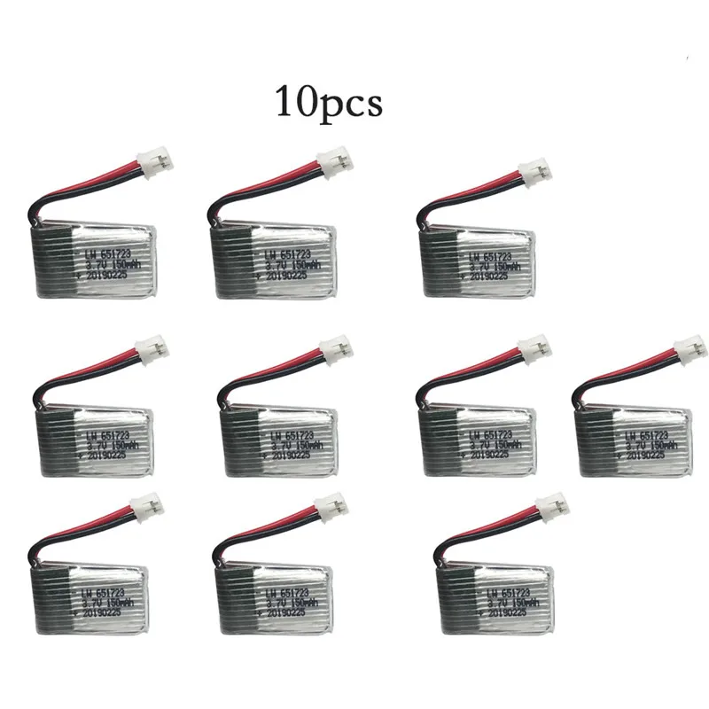 10 шт./лот 3 7 в 150 мАч Lipo батарея для JJRC H8 H20 H36 Mini Eachine E010 Furibee F36 Syma X2 Nihui 010 U207 H2 RC