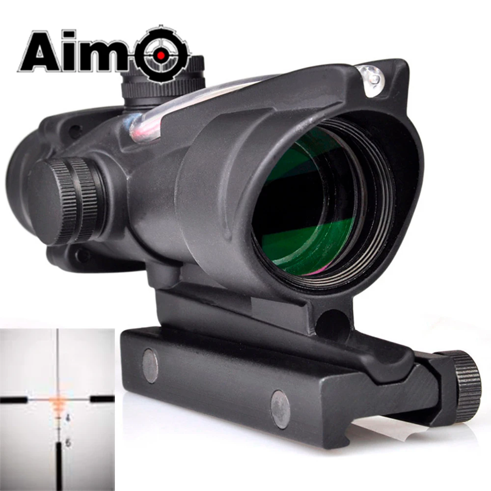 

Aim-O Airsoft Riflescopes ACOG 4X32C Red Dot Illumination Source Fiber Scope Softair Telescope AO1002 Tactical Hunting Optics