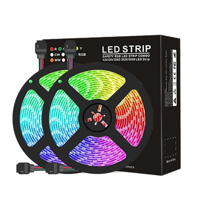 

32.8 Feet RGB Waterproof LED Light with SMD 44 Key Remote 12V DC Power Supply Kit for Home, Shop, Courtyard, Bar-US Plug