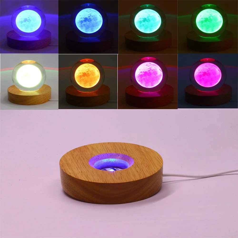 Wood Light Base Rechargeable Remote Control Wooden LED Light Rotating Display Stand Lamp Holder Lamp Base Art Ornament led lights decorative lights rotating display stand lamp base led lamp base