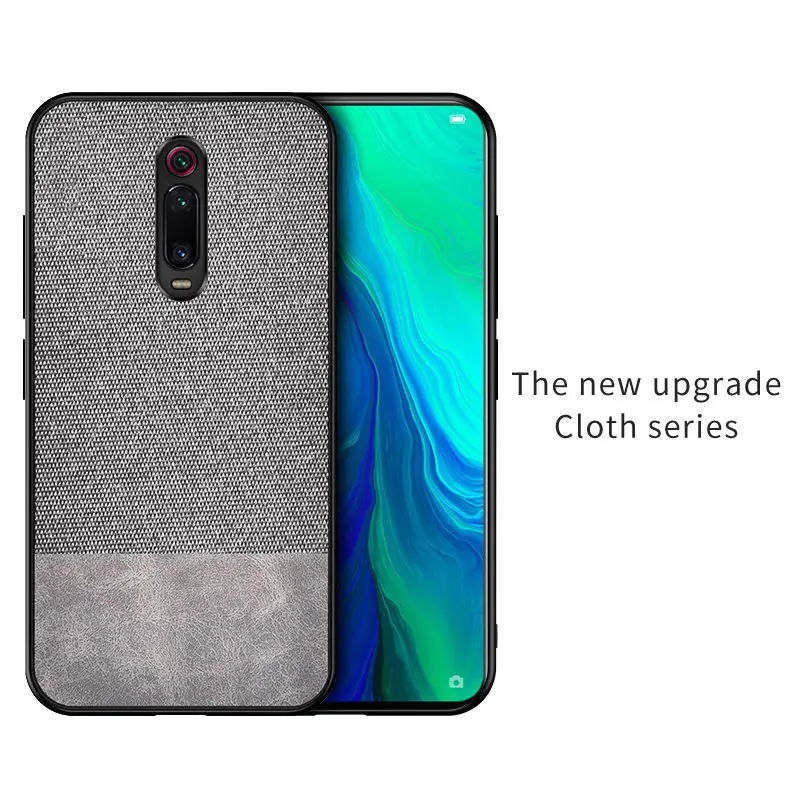 Роскошный хлопковый тканевый чехол для Xiaomi mi 9 T Pro mi 9t 9 T тонкий мягкий край ткань тонкая задняя крышка Xiaomi mi 9t чехол Xiaomi mi 9 T чехол s - Цвет: Gray-P