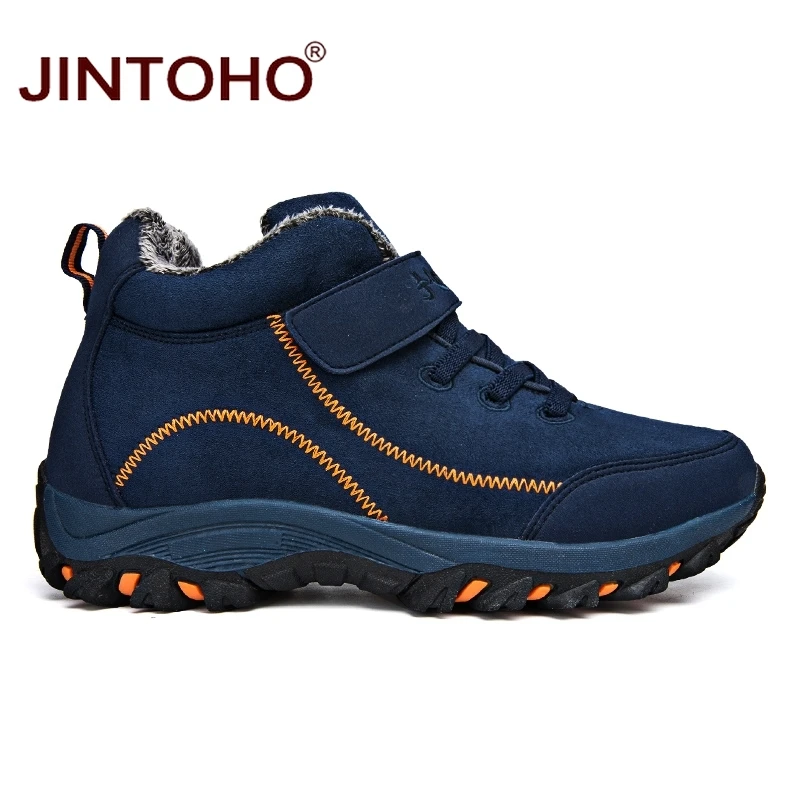 JINTOHO/зимняя обувь унисекс; модные зимние кроссовки; кожаные мужские Ботильоны; теплые зимние ботинки; Повседневная зимняя обувь; зимняя обувь