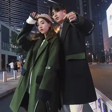 Мужское пальто осень и зима новое однотонное пальто пара ветровка куртка Молодежная индивидуальная трендовая мужская одежда