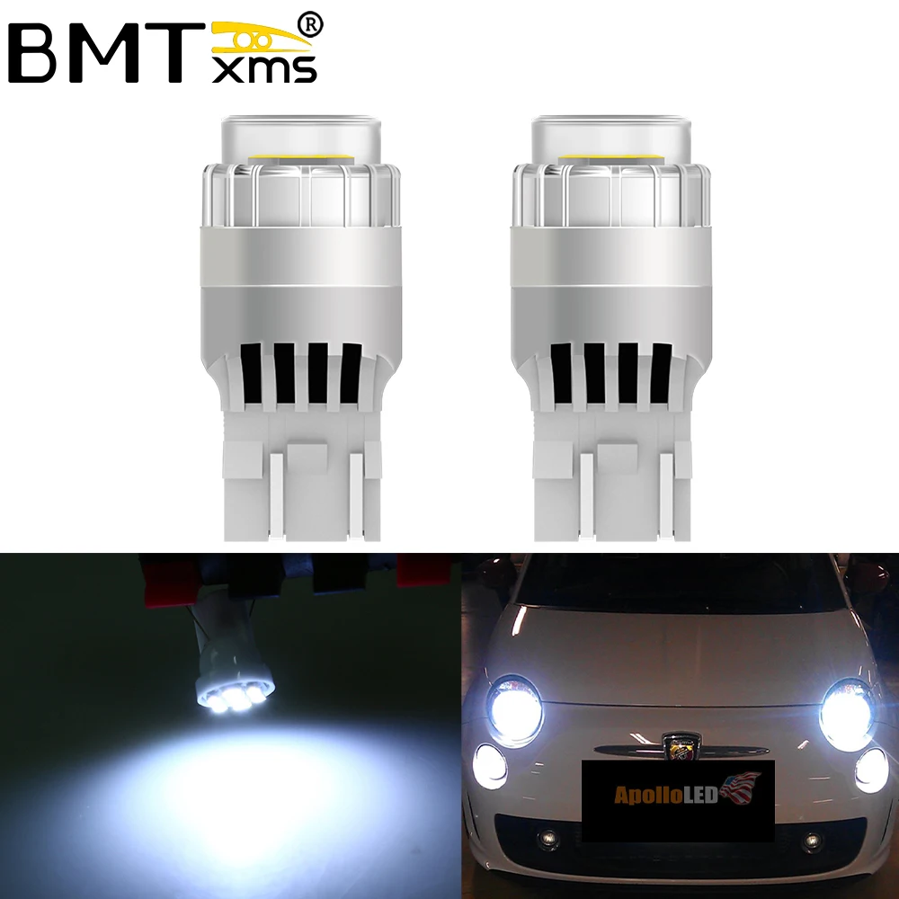 BMTxms 2 шт. без ошибок Белый T20 W21/5W 7443 7440 светодиодный ные лампы для Fiat 500 2009 - 2016