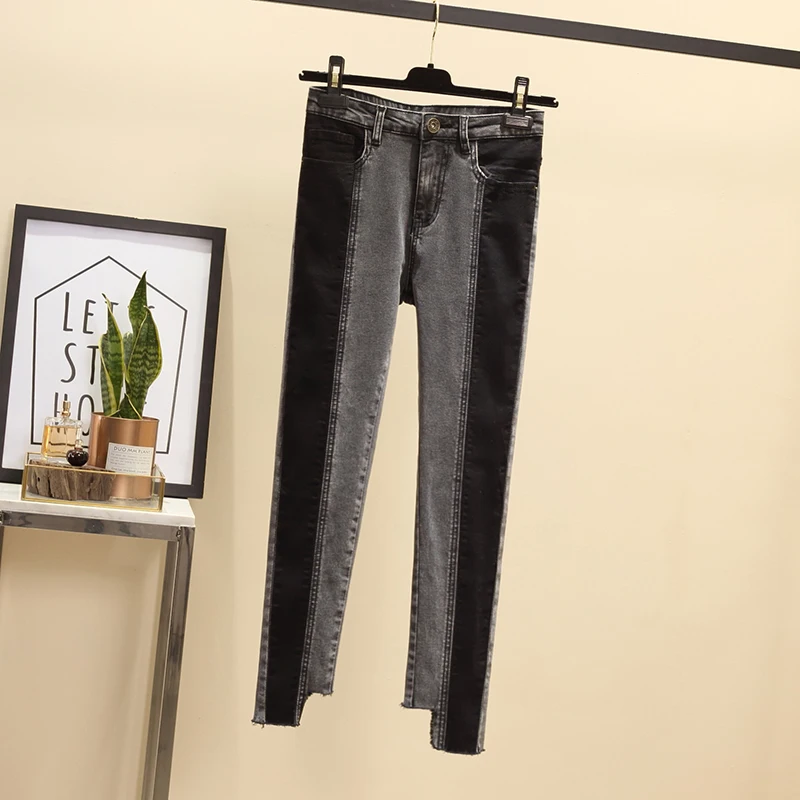 4xl хорошее качество плюс большие размеры джинсовые трусики женские Весна Зима Осень Высокая талия брюки стежка джинсовые брюки женские K0155