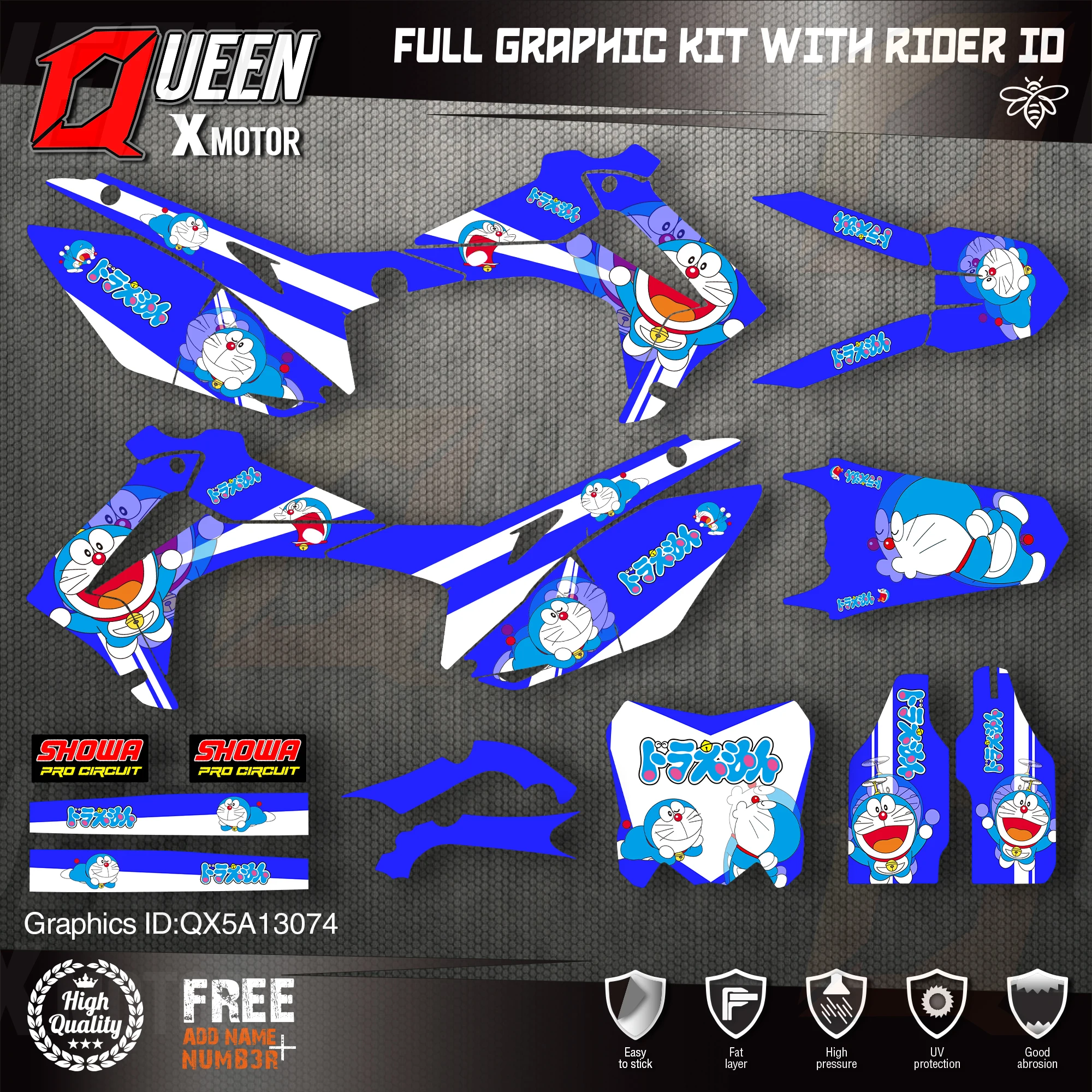 

QUEEN X MOTOR Custom Team Graphics Backgrounds Decals Stickers Kit For HONDA 2014-2017 CRF250R 2013-2016 CRF450R 074