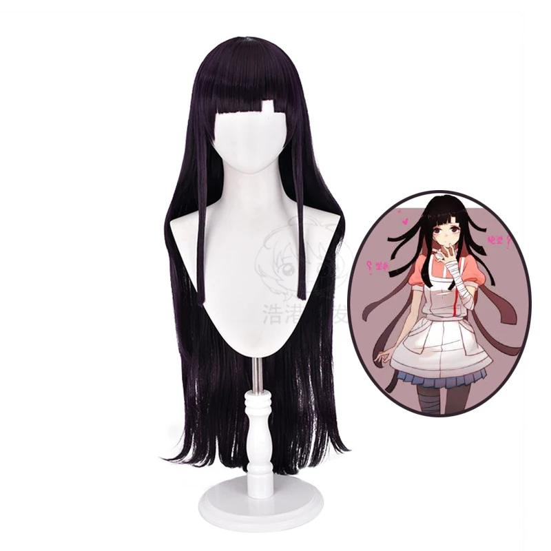 Парик для косплея Danganronpa Tsumiki Mikan черно фиолетовый длинный парик термостойкие синтетические волосы женские
